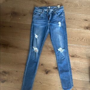 Women's Blue Distressed Jeans